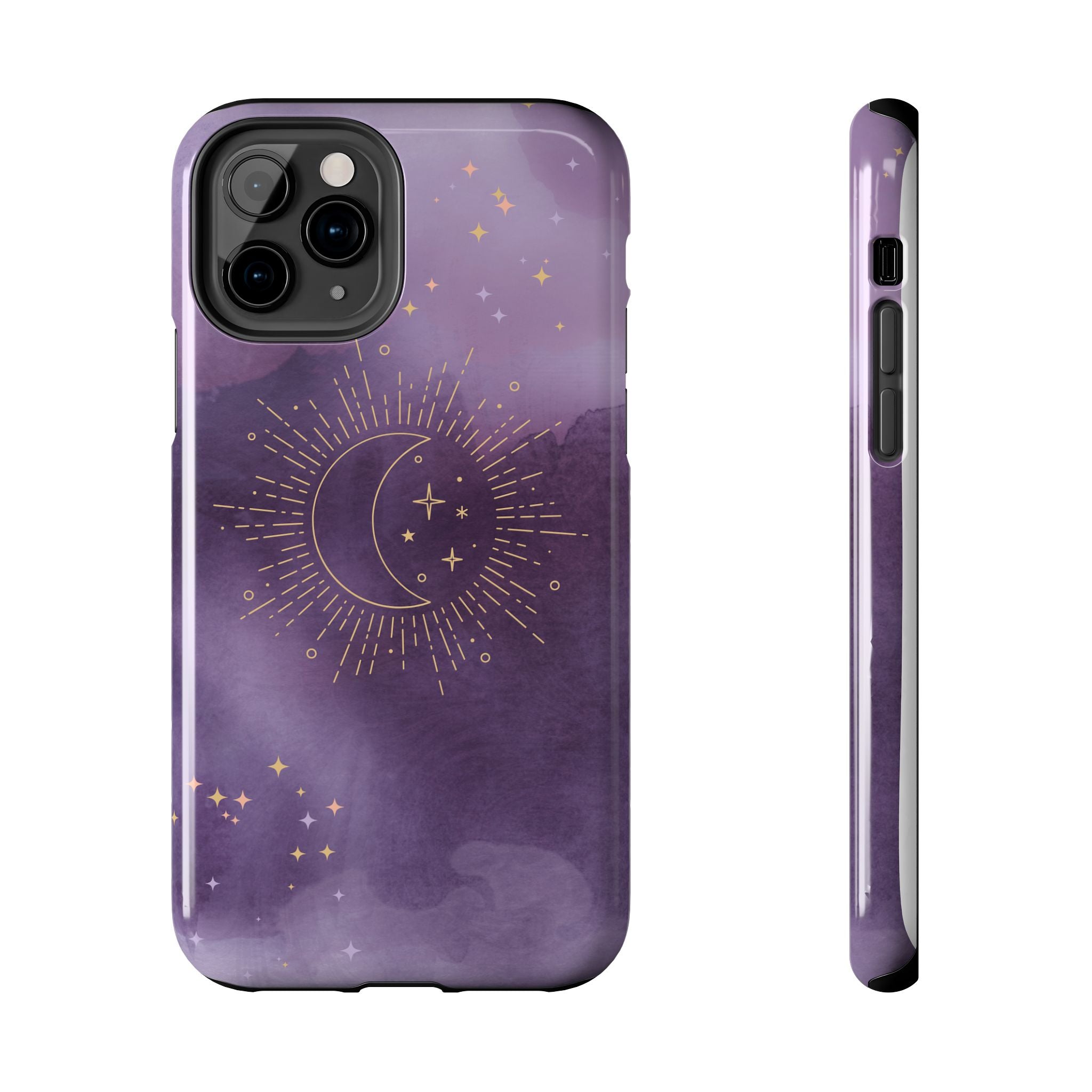 Purple Celestial Watercolor Design, Elegant Phone Cases, Stylish Phone Covers, Chic Phone Protectors, Fashionable Case for Her, Trendy Smartphone Accessories