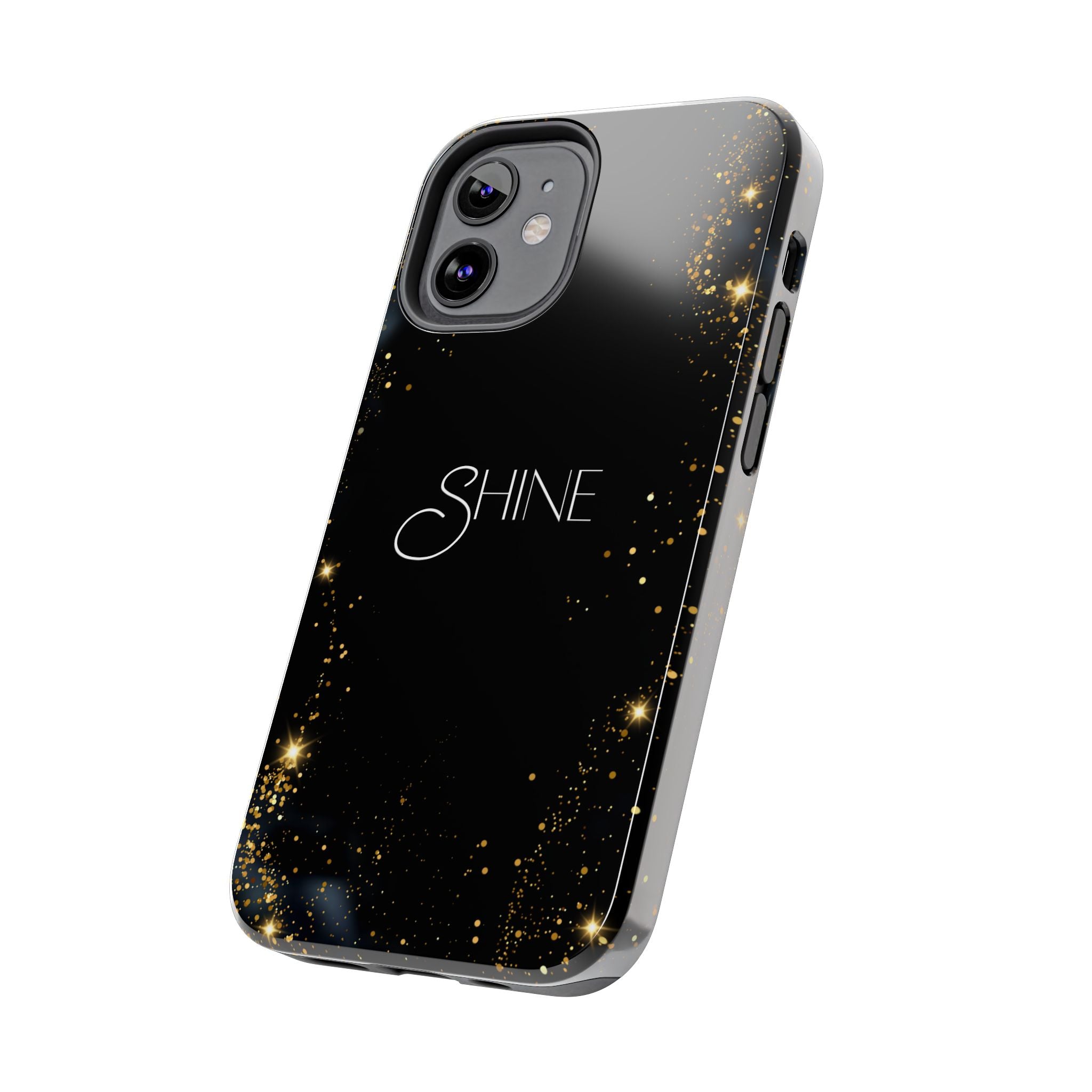 Black Shine Glitter, Elegant Phone Cases, Stylish Phone Covers, Chic Phone Protectors, Fashionable Case for Her, Trendy Smartphone Accessories