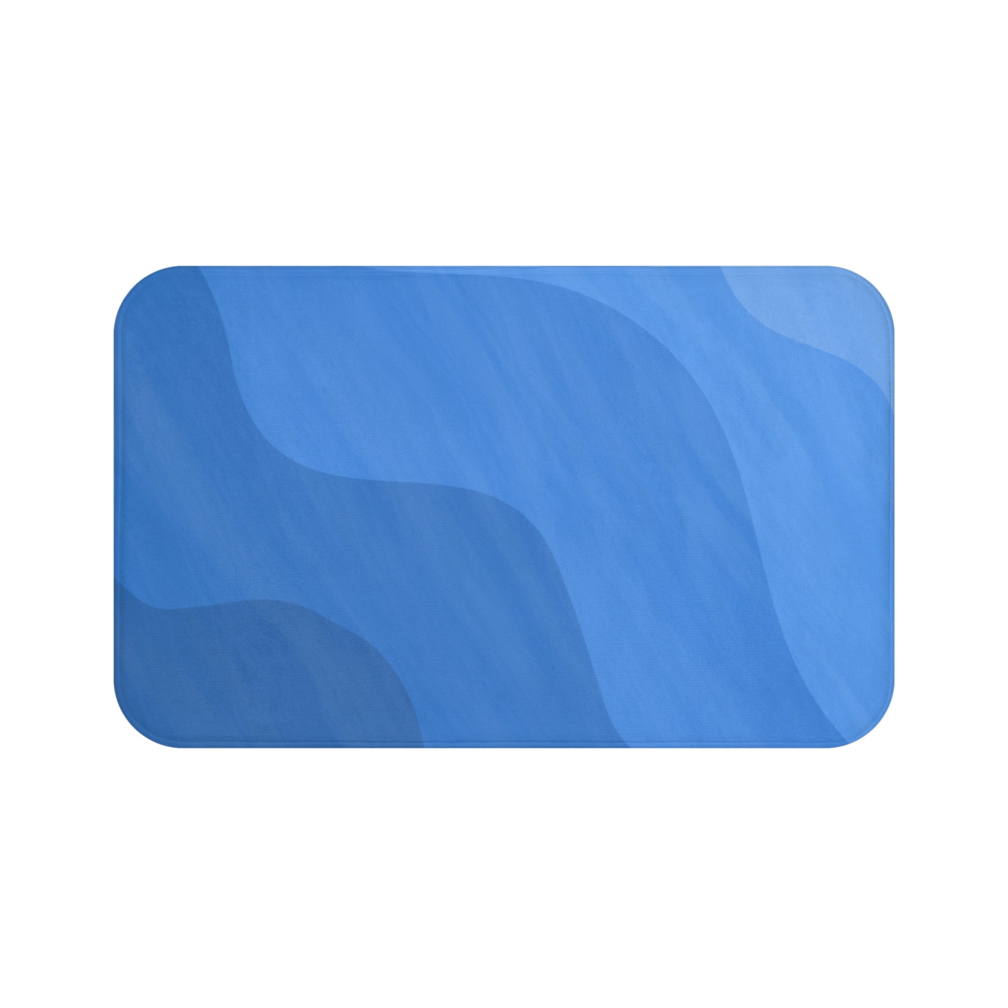 Blue Foam Microfiber Bath Mat - Extra Soft Non-Slip Plush Shaggy Rug, Machine Washable, Bathroom Floor, Tub & Shower