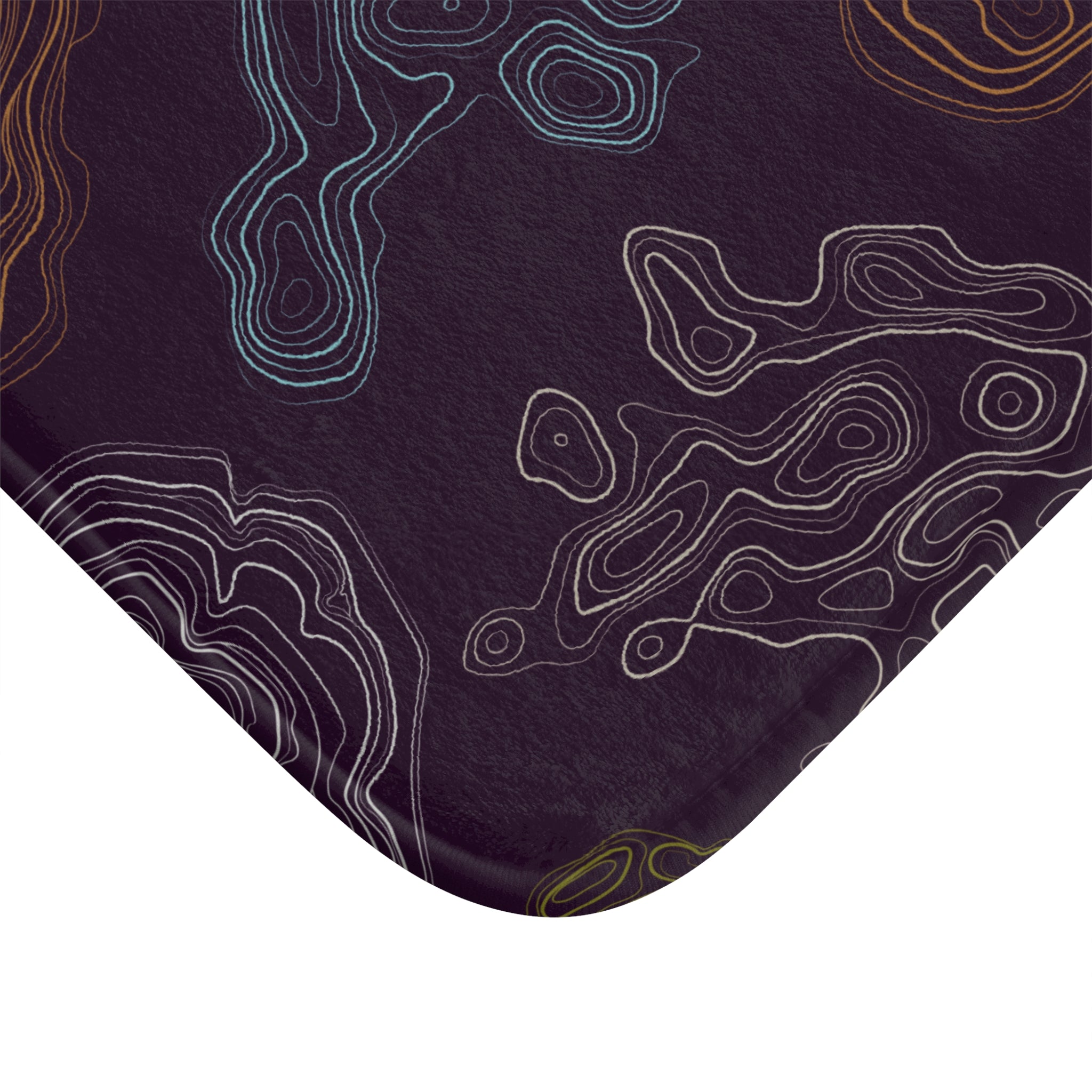 Beige Purple Memory Foam Microfiber Bath Mat - Extra Soft Non-Slip Plush Rug, Machine Washable, Bathroom Floor, Tub & Shower