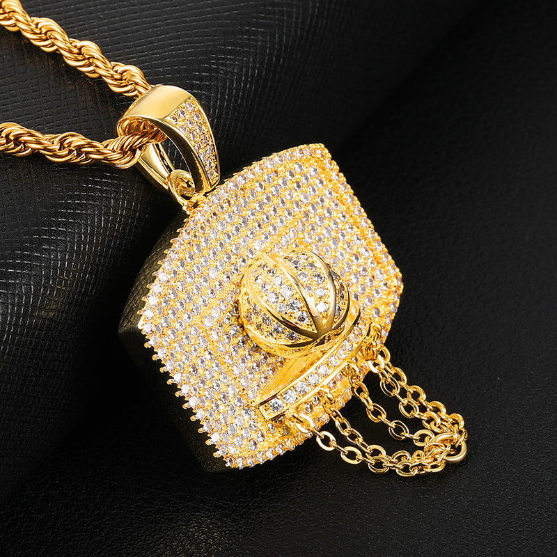 B-Ballin' Basketball  Hoop Necklace