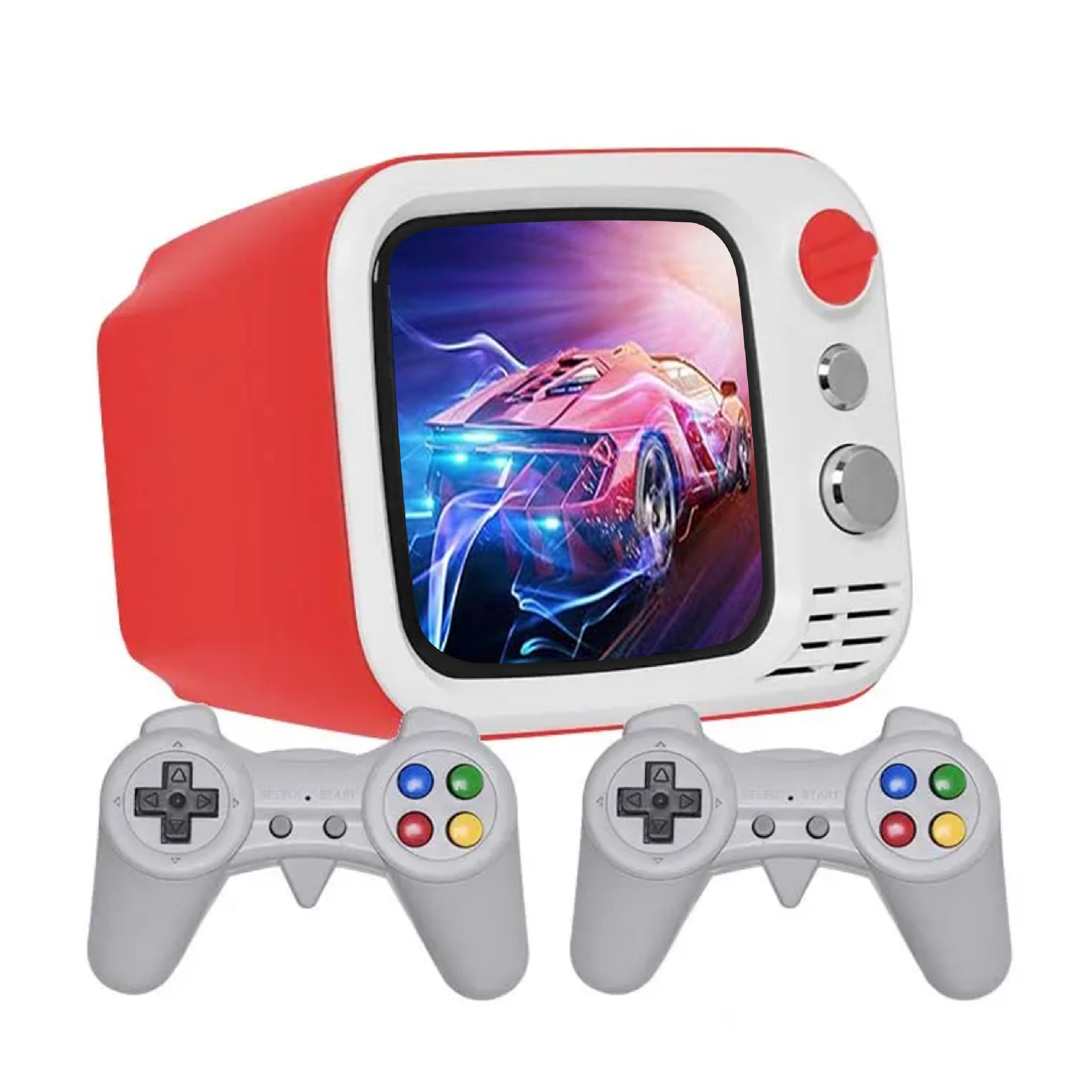Tiny Arcade TV 3.5" Mini Retro Game - Two Player Playable TV Console & w/ Real Gameplay & Sound - 700+ Classic Video Games - H7 (Red)