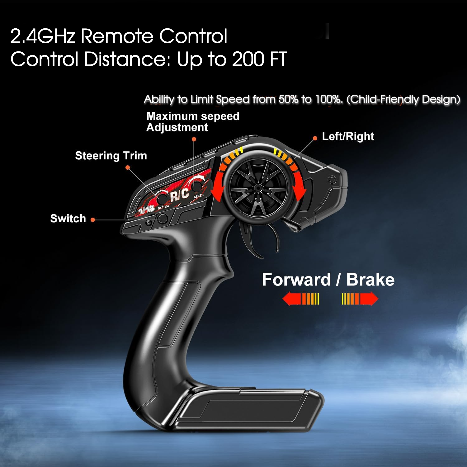 1:20 Scale 4WD Off-Road High-Speed RC Car Truck, 25 MPH, w/Rechargeable Batteries, Waterproof, Brushed 380 Motor