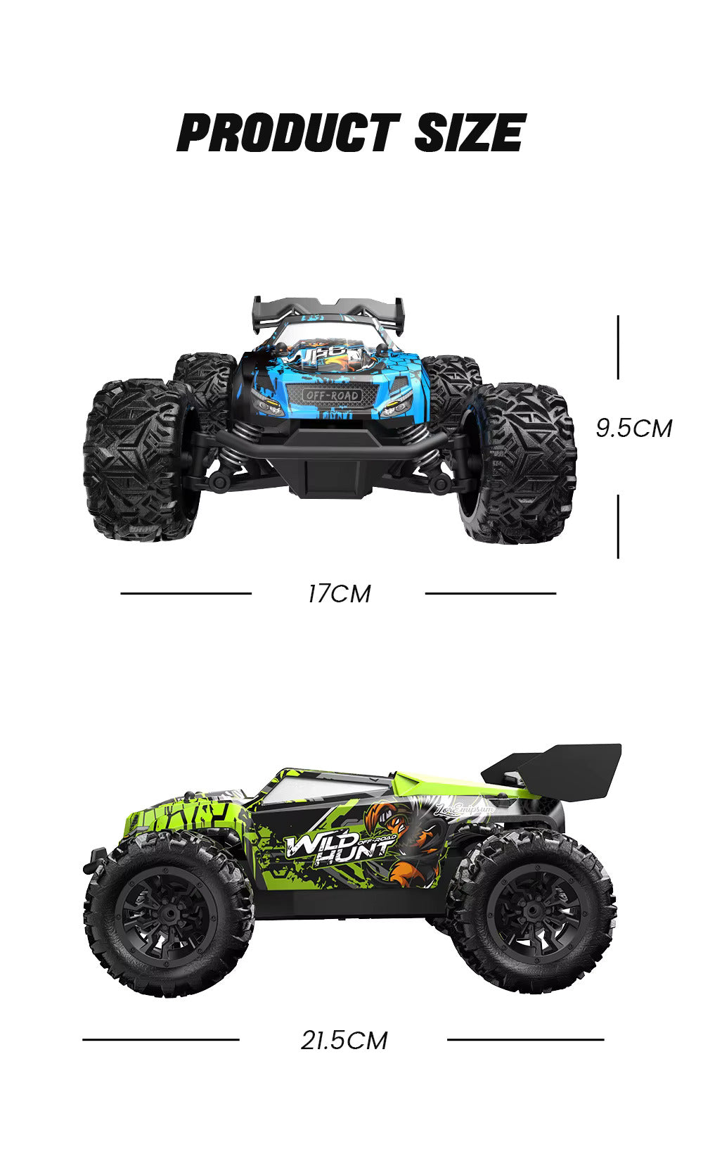 RC Car, 1:20 Scale High-Speed Off-Road Monster Truck, 4WD 20 KM/H, 2.4GHz Remote Control, Rechargeable